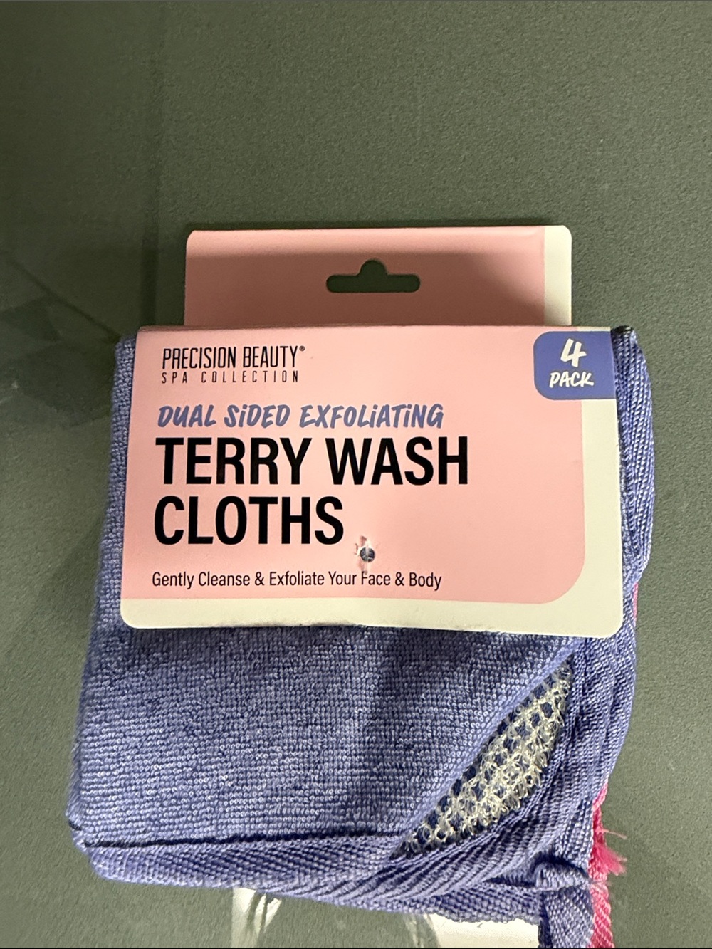 Precision Beauty Dual-Sided Terry Wash Cloths - Purple (4 Pack)